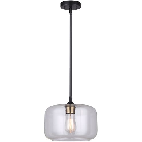 Fauna 1 Light 11 inch Matte Black/Gold Pendant Ceiling Light