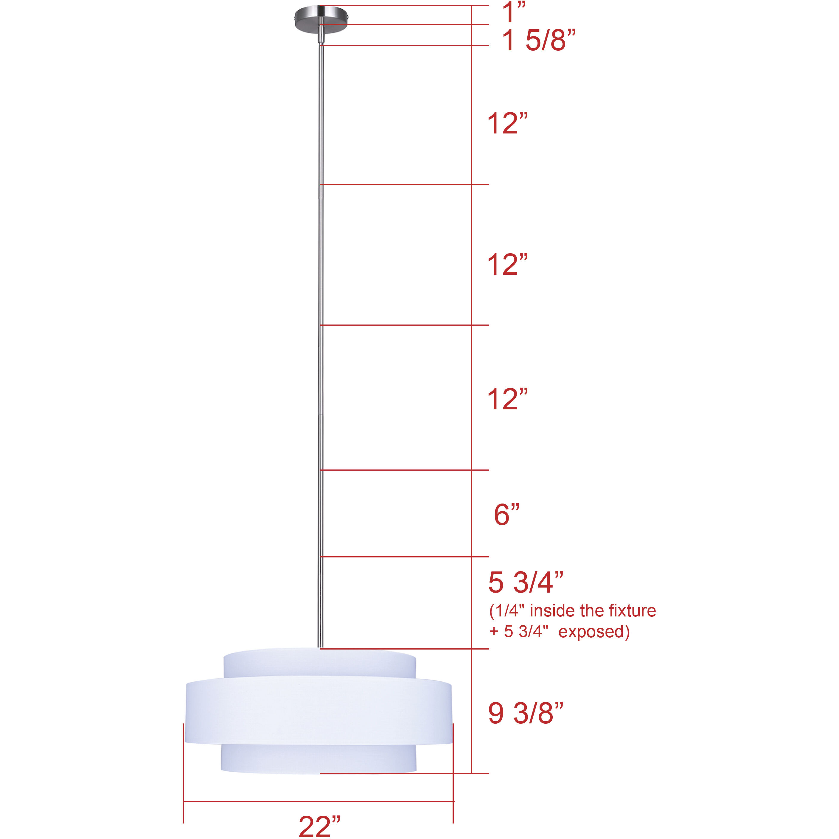 Landra 3 Light 22 inch Brushed Nickel Chandelier Ceiling Light
