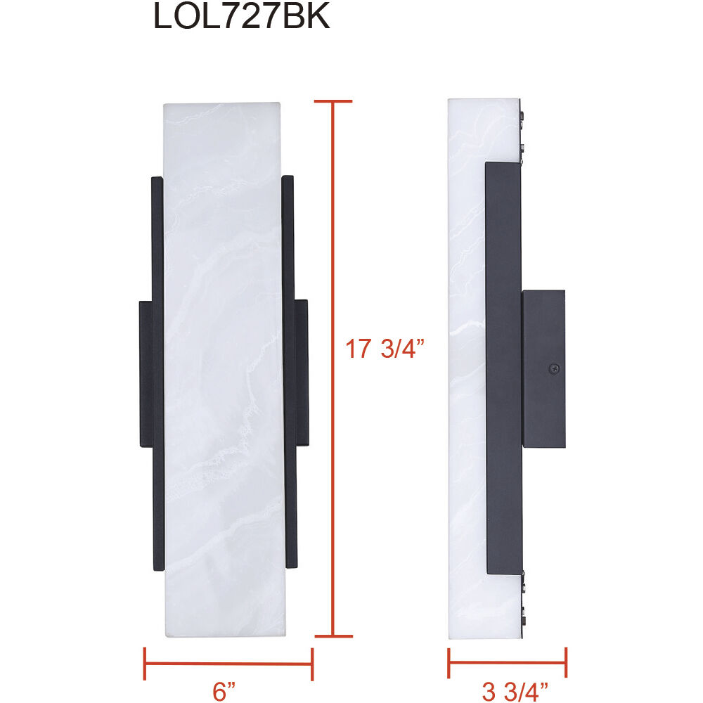 Cam LED 6 inch Black Outdoor Lantern