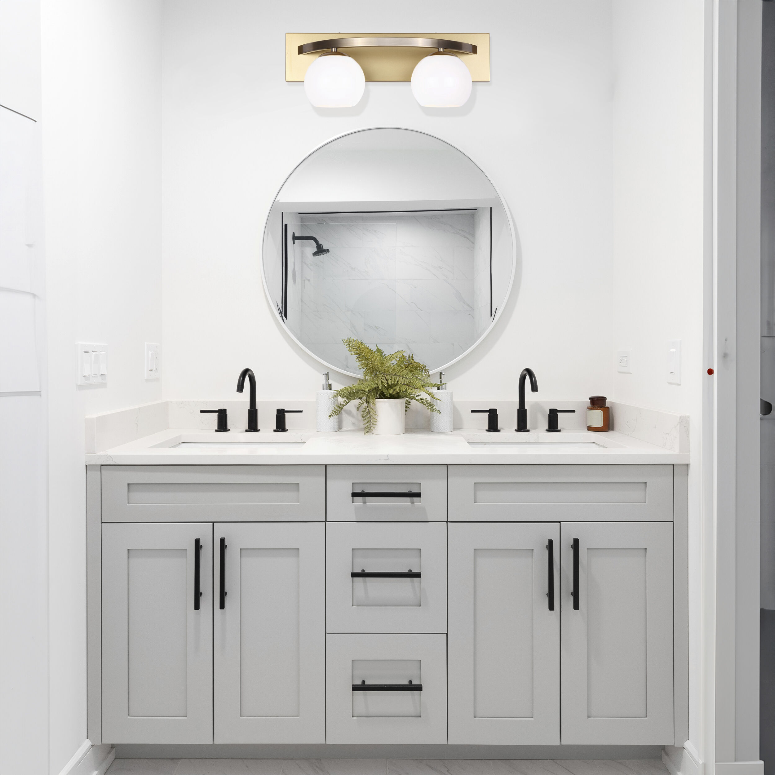 Monroe 2 Light 18 inch Gold Vanity Light Wall Light