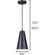 Orli 1 Light 6 inch Matte Black Pendant Ceiling Light