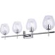 Cain 4 Light 33.75 inch Chrome Vanity Light Wall Light