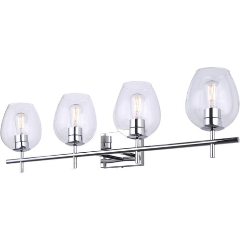 Cain 4 Light 33.75 inch Chrome Vanity Light Wall Light