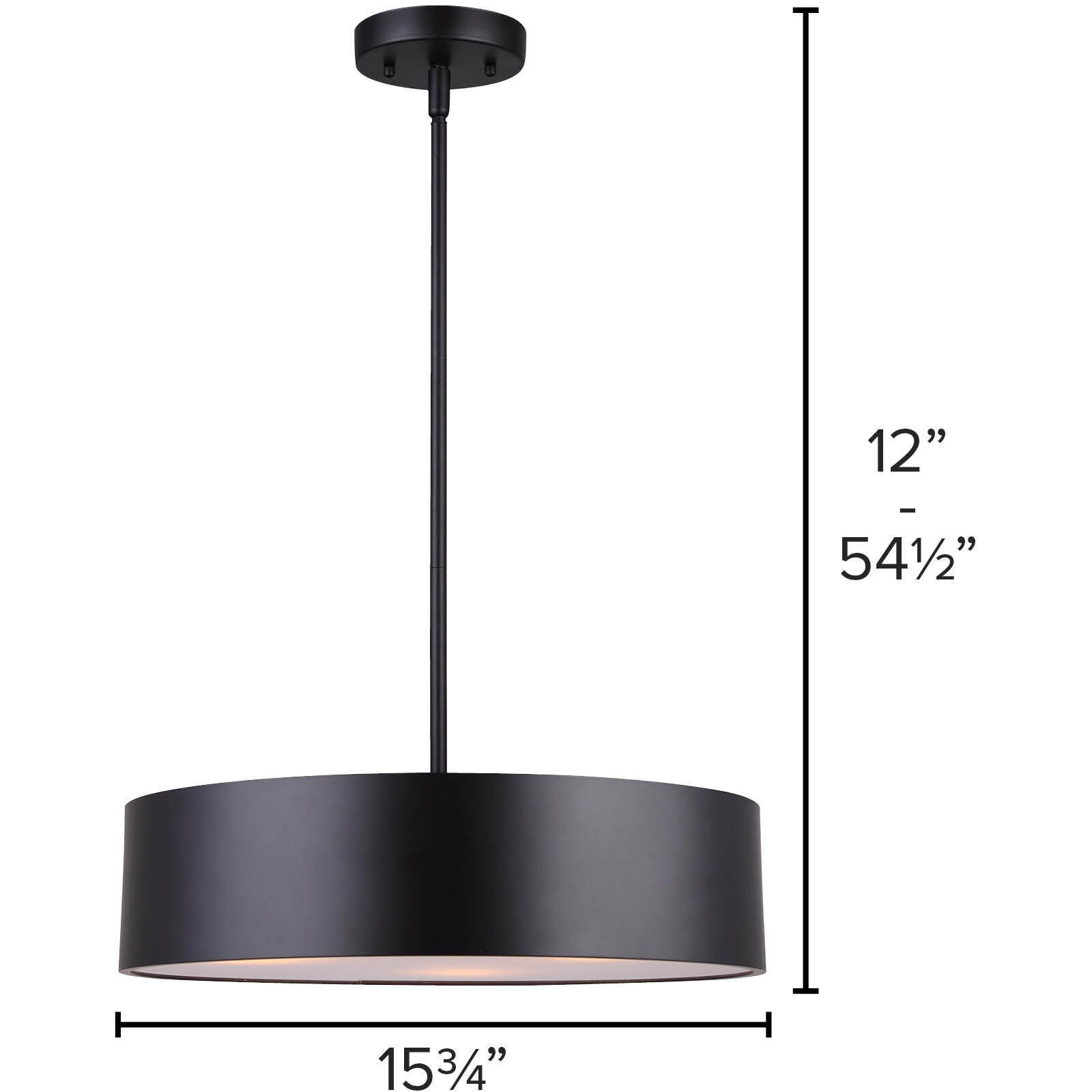 Dexter 3 Light 15.75 inch Matte Black Pendant Ceiling Light