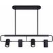 Leal 4 Light Black Suspended Track Ceiling Light