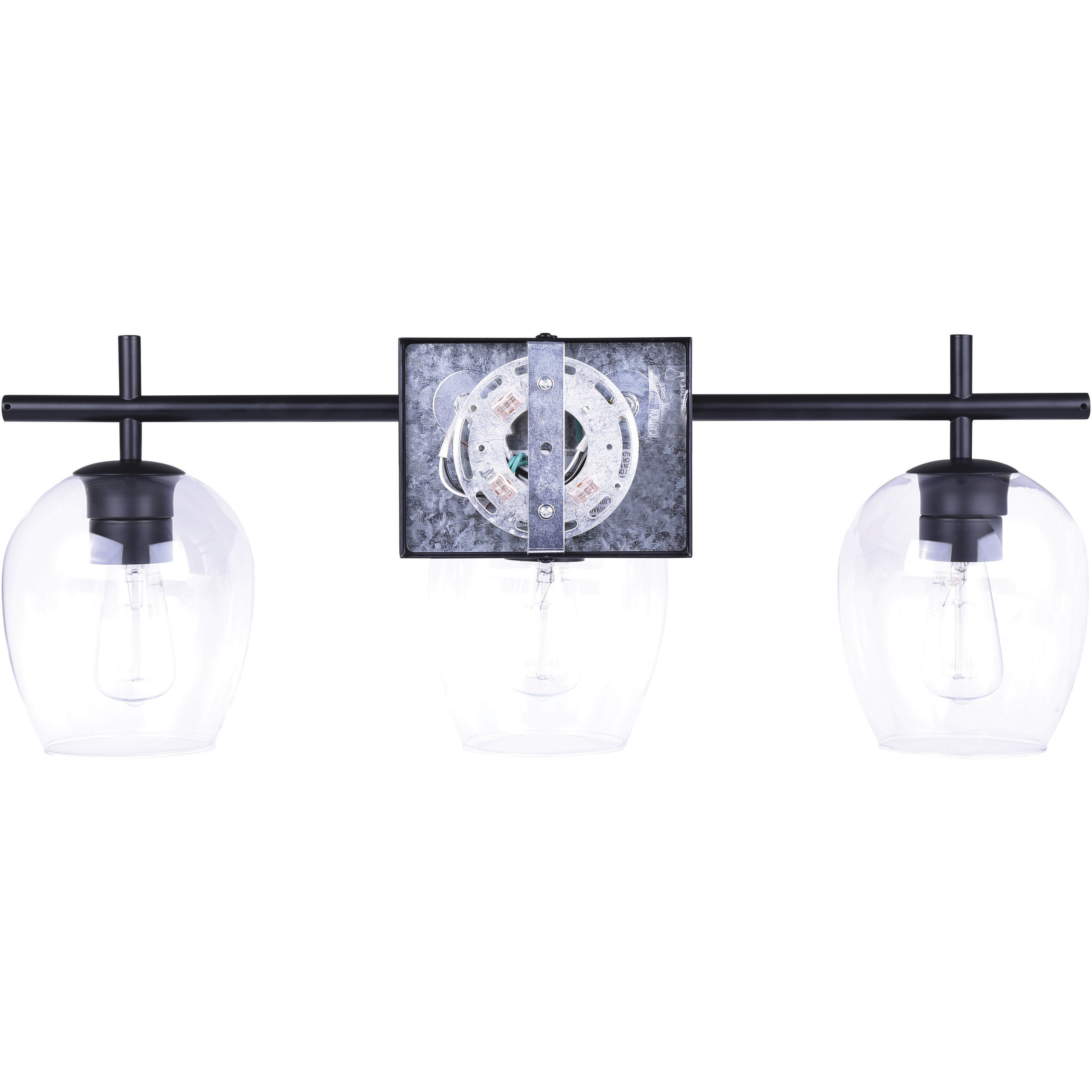 Madison 3 Light 25 inch Black Vanity Light Wall Light