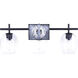 Madison 3 Light 25 inch Black Vanity Light Wall Light