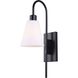 Wyler 1 Light 9.63 inch Black Vanity Light Wall Light