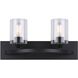 Hampton 2 Light 18 inch Matte Black Vanity Light Wall Light