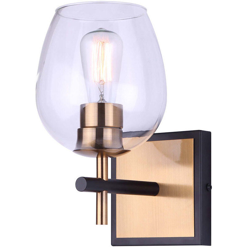 Madison 1 Light 8 inch Black Vanity Light Wall Light