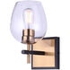 Madison 1 Light 8 inch Black Vanity Light Wall Light