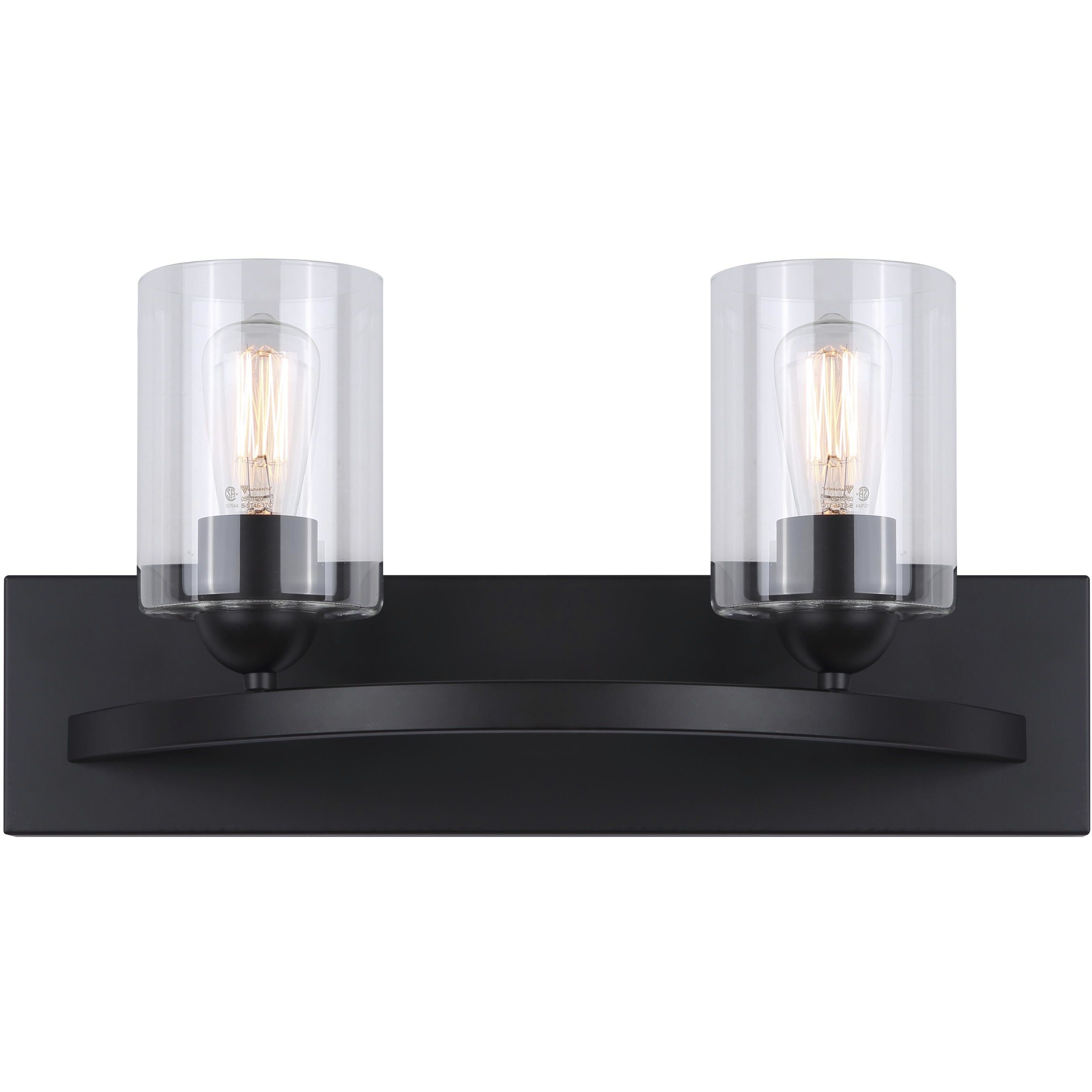 Hampton 2 Light 18 inch Matte Black Vanity Light Wall Light