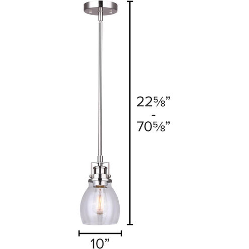 Carson 1 Light 5 inch Brushed Nickel Pendant Ceiling Light