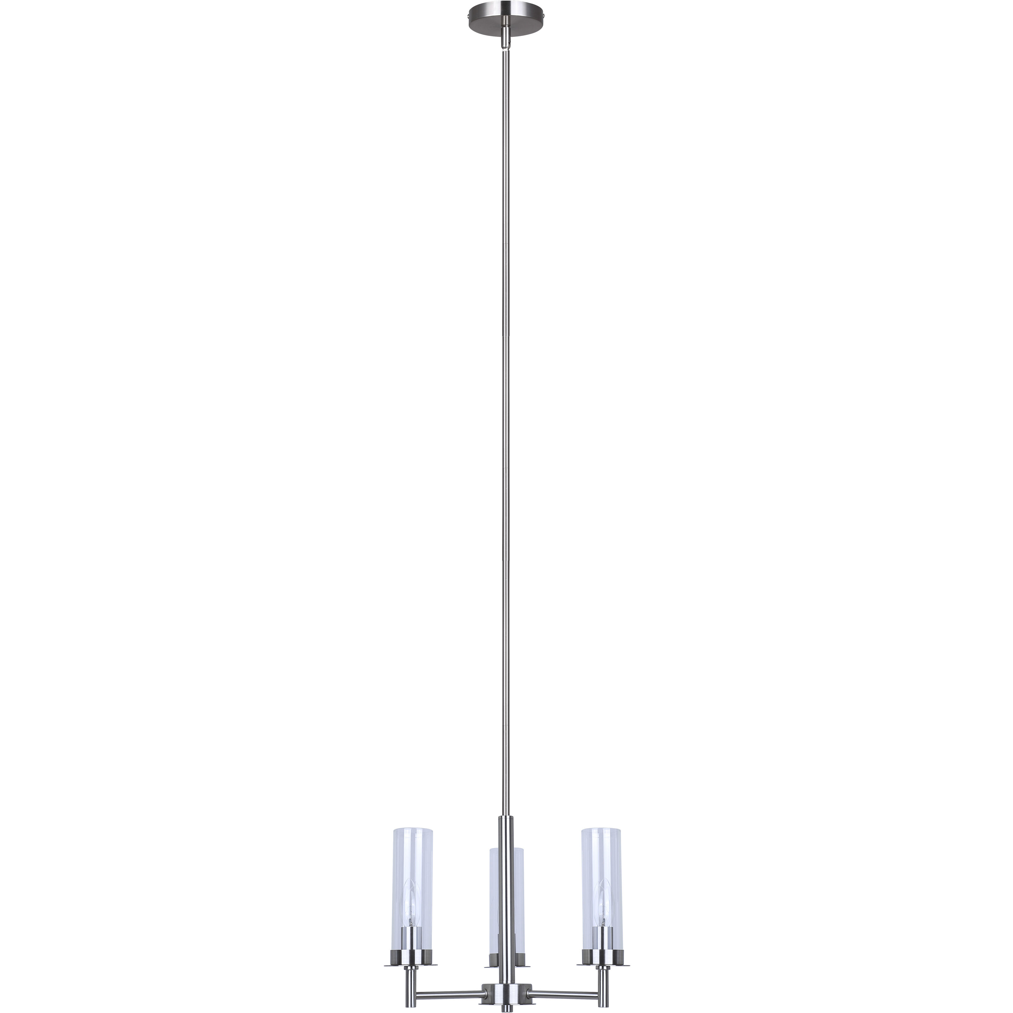 Benson 3 Light 16 inch Brushed Nickel Chandelier Ceiling Light