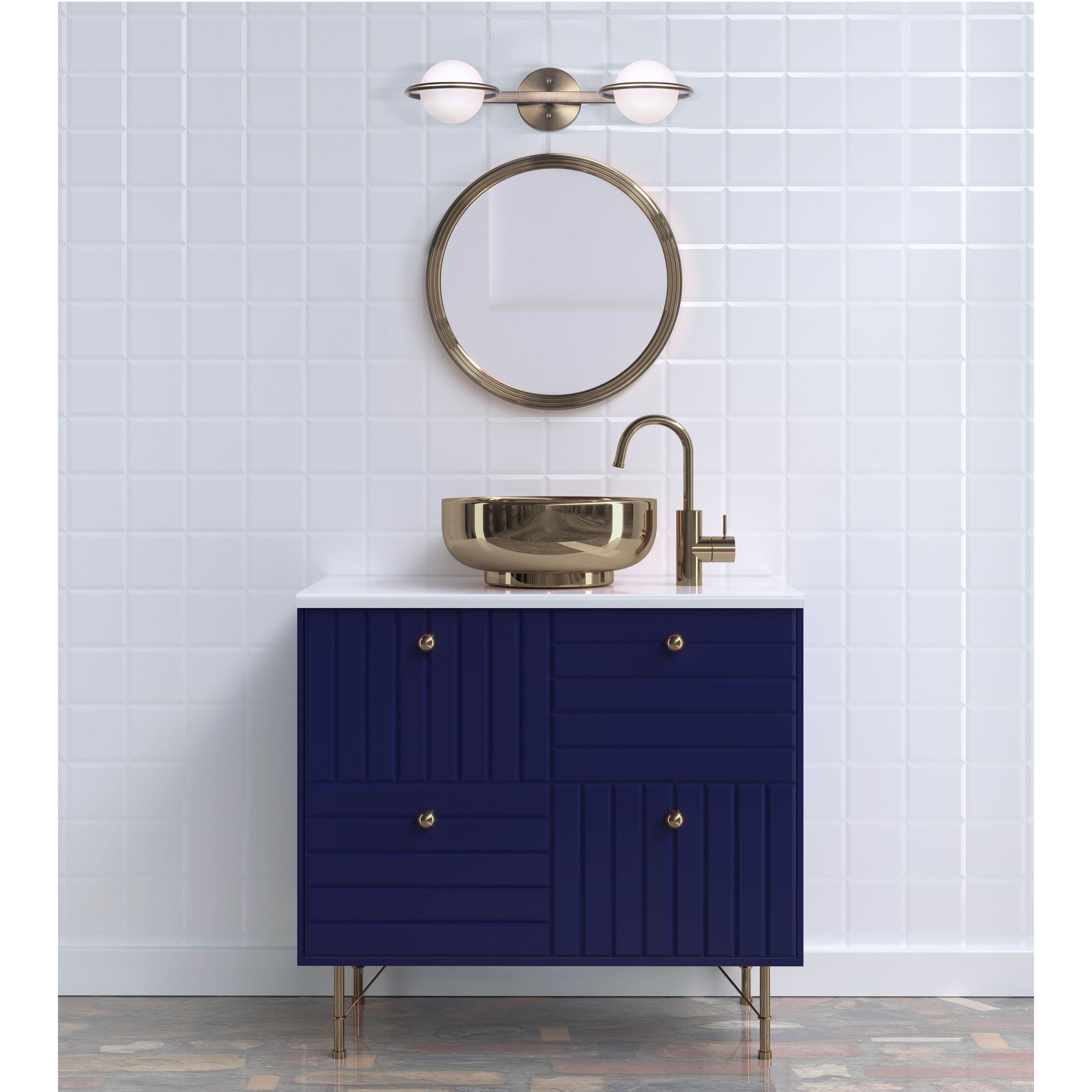 Madison 2 Light 21.38 inch Gold Vanity Light Wall Light