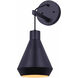 Madison 1 Light 7 inch Black Wall Light