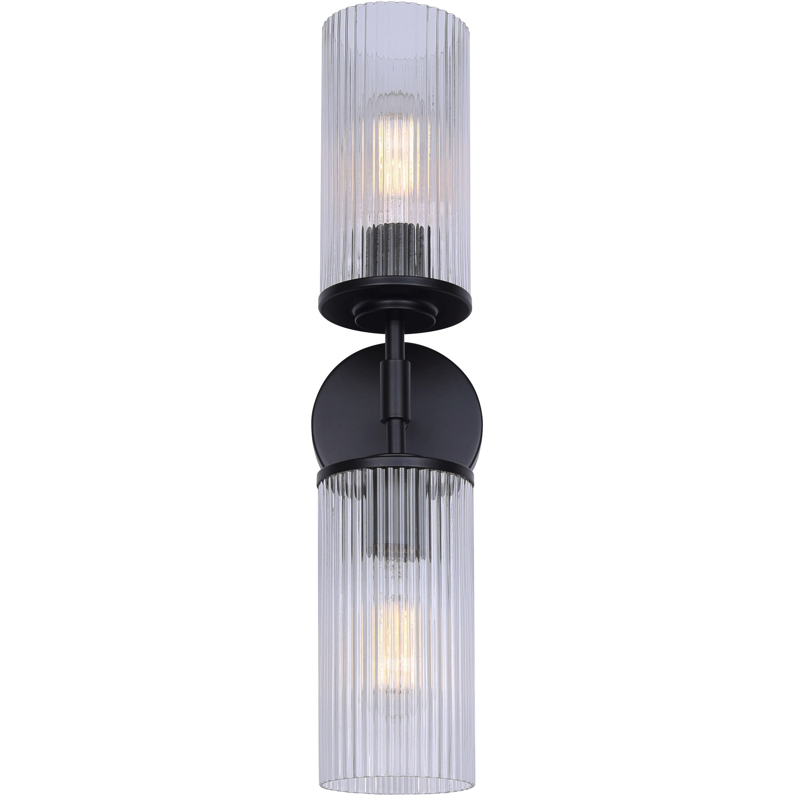 Kinslea 2 Light 6 inch Matte Black Vanity Light Wall Light in Clear Glass