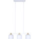 Caleb 3 Light 7 inch Matte White & Wood Pendant Ceiling Light