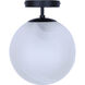 Mackenna 1 Light 9.75 inch Black Semi-Flush Mount Ceiling Light