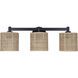 Meadow 3 Light 25.25 inch Black Vanity Light Wall Light