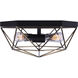Madison 3 Light 15 inch Black and Gold Flush Mount Ceiling Light