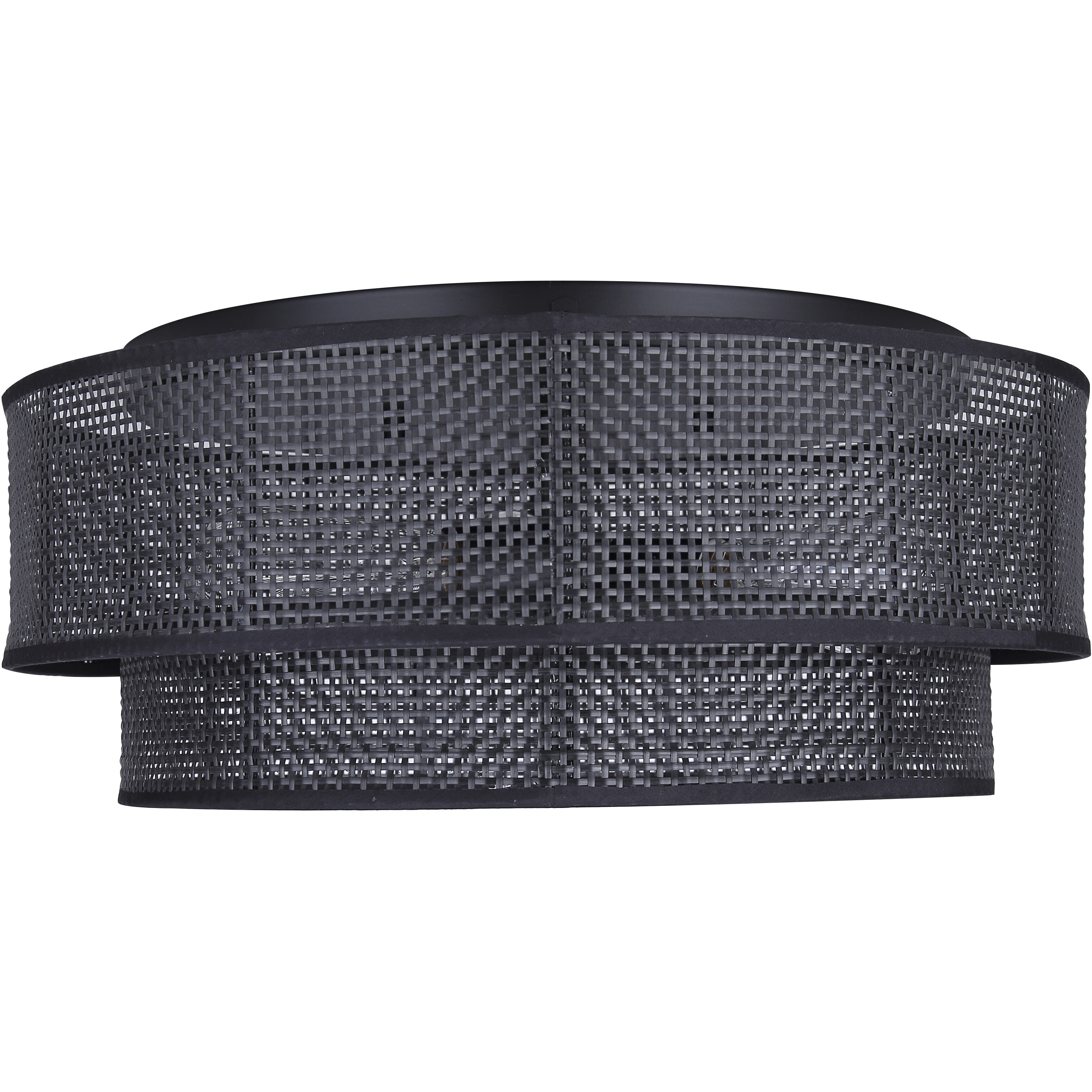 Bellamy 3 Light 19 inch Black Flush Mount Ceiling Light in Black Faux Rattan