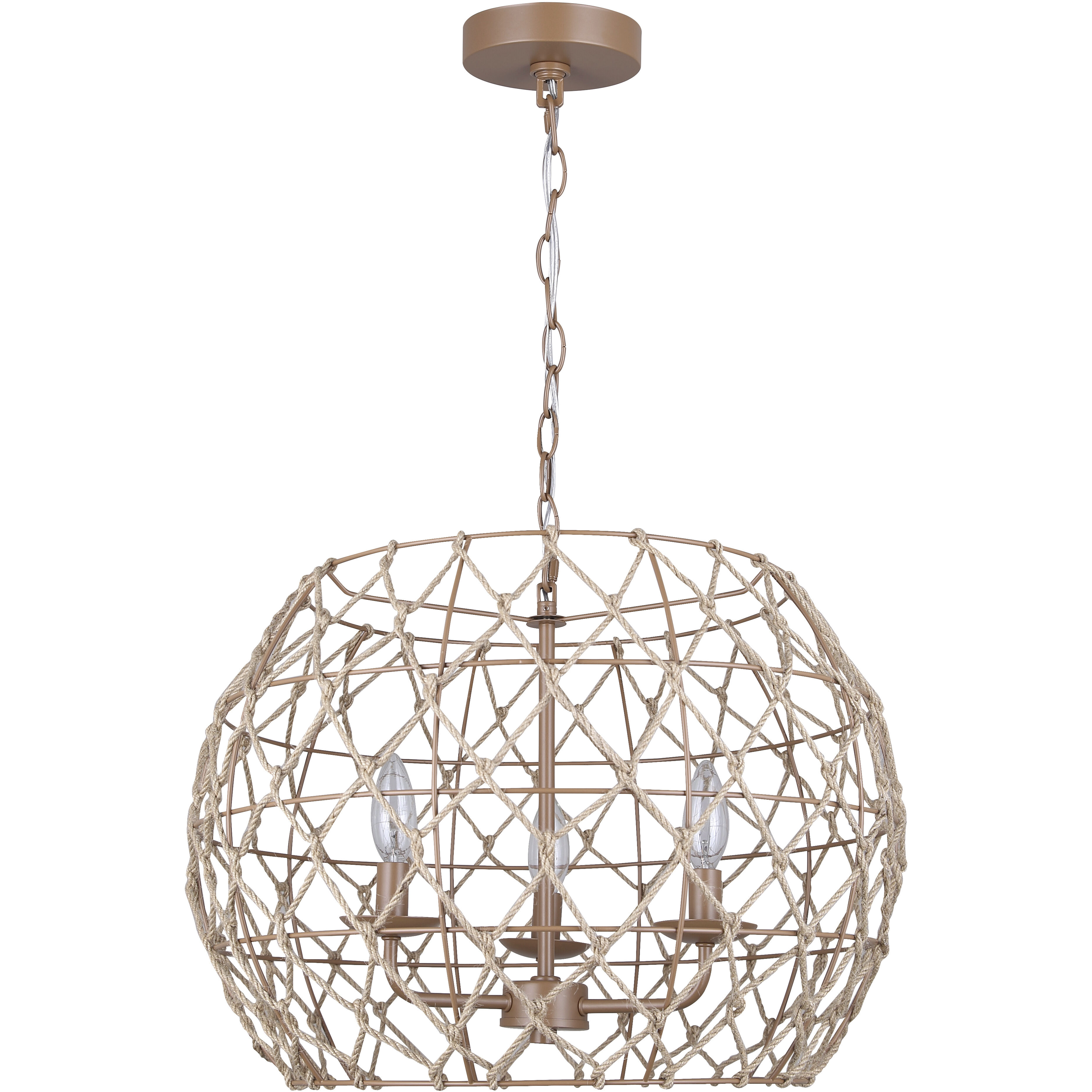 Aura 3 Light 20 inch Tan Pendant Ceiling Light