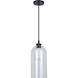 Pelia 1 Light 7 inch Black Pendant Ceiling Light