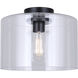 Sklo 1 Light 12 inch Matte Black Flush Mount Ceiling Light