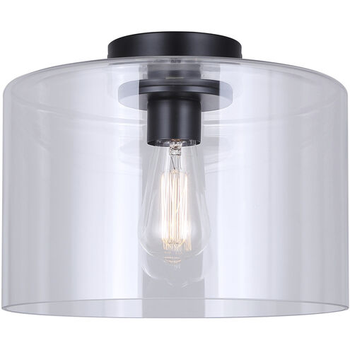 Sklo 1 Light 12 inch Matte Black Flush Mount Ceiling Light