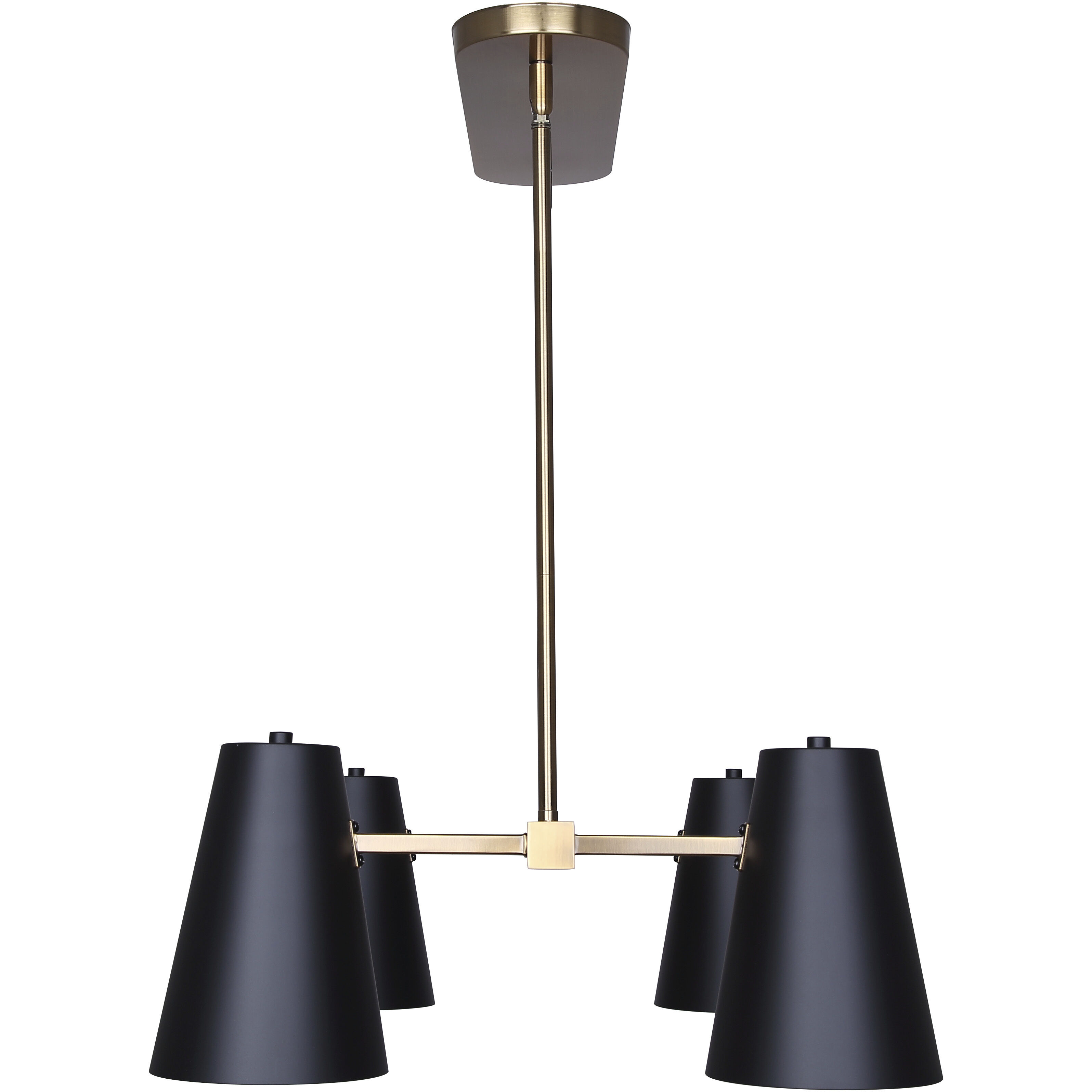 Harken 4 Light 18 inch Matte Black and Gold Pendant Ceiling Light