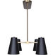 Harken 4 Light 18 inch Matte Black and Gold Pendant Ceiling Light