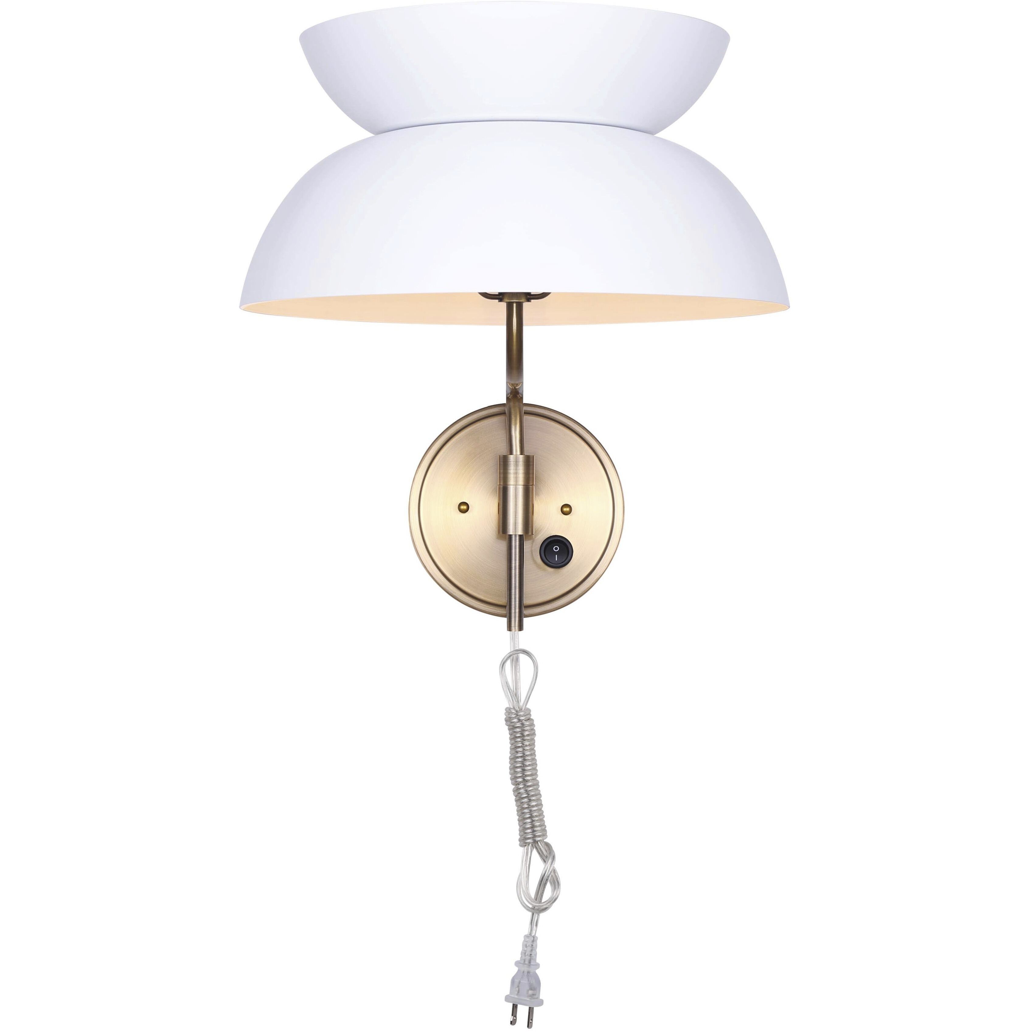 Mila 1 Light 13 inch Gold/Matte White Wall Fixture Wall Light