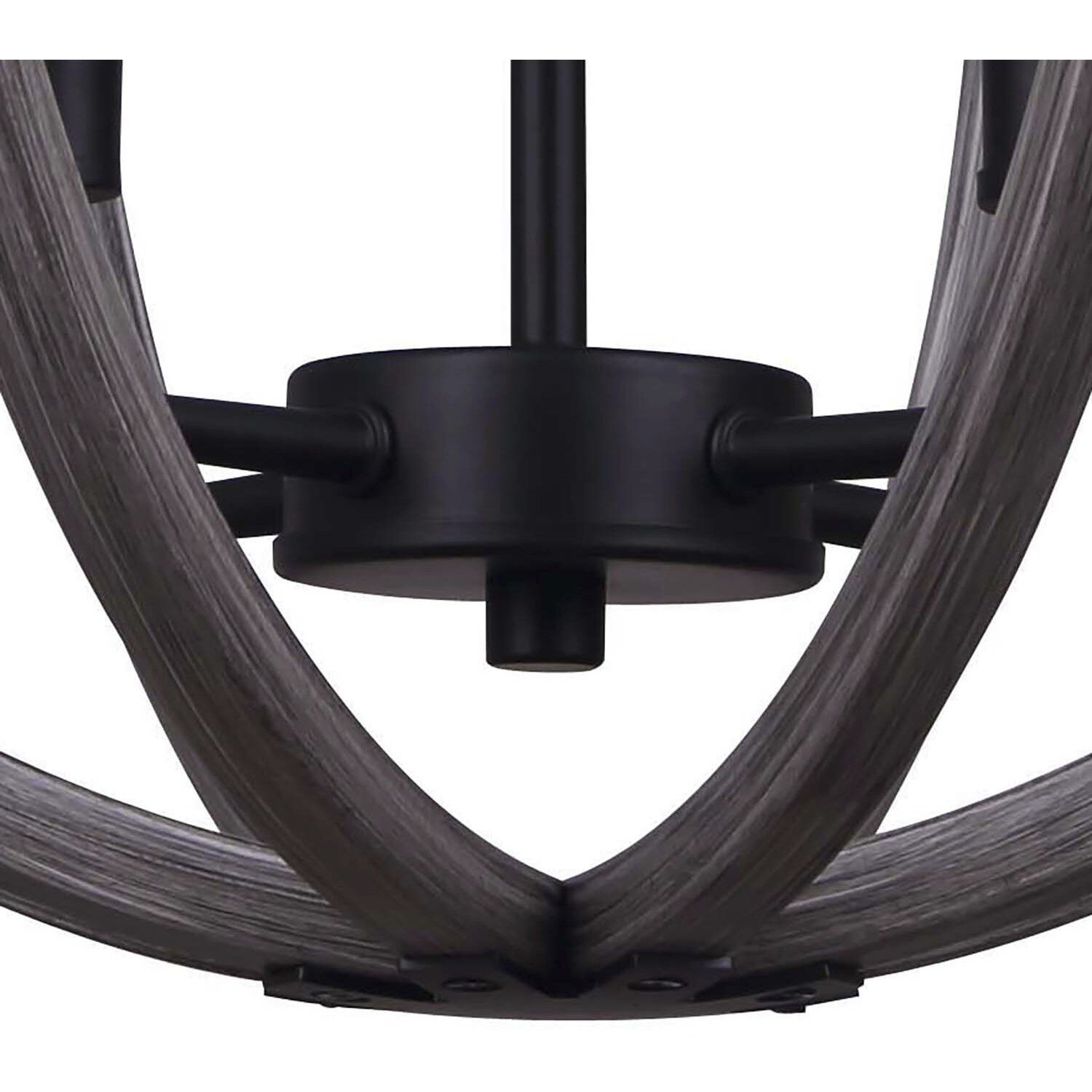 Armelle 4 Light 19.75 inch Black/Grey/Faux Wood Pendant Ceiling Light