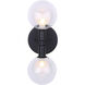 Madison 2 Light 5 inch Black Wall Light