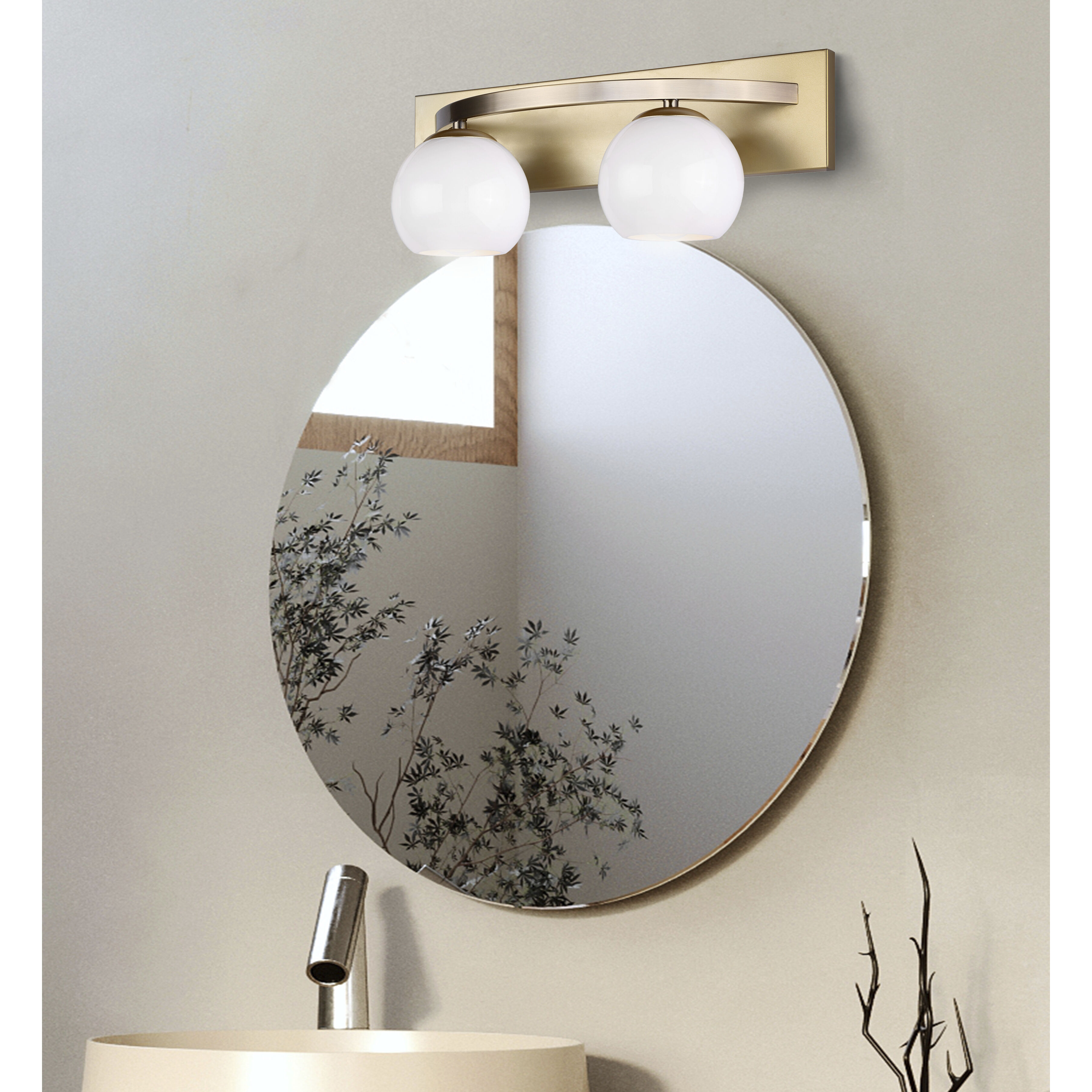 Monroe 2 Light 18 inch Gold Vanity Light Wall Light