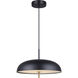 Kelvin LED 15.63 inch Black/Gold Pendant Ceiling Light in Black And Gold