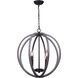 Armelle 4 Light 19.75 inch Black/Grey/Faux Wood Pendant Ceiling Light