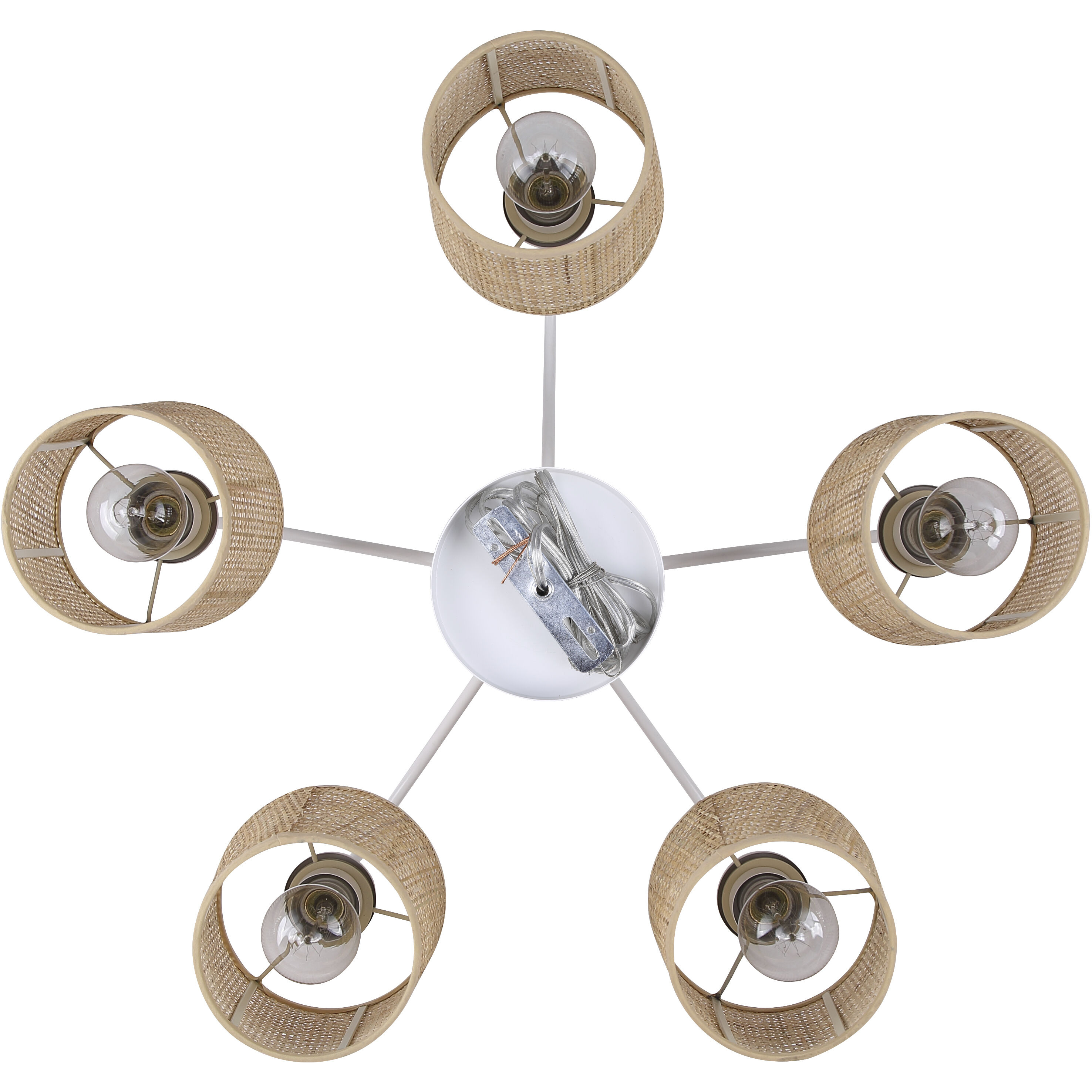 Daisey 5 Light 27 inch White Chandelier Ceiling Light