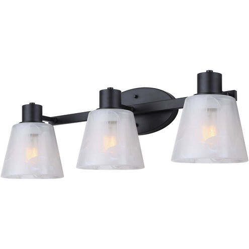 Luelle 3 Light 25 inch Black Vanity Light Wall Light