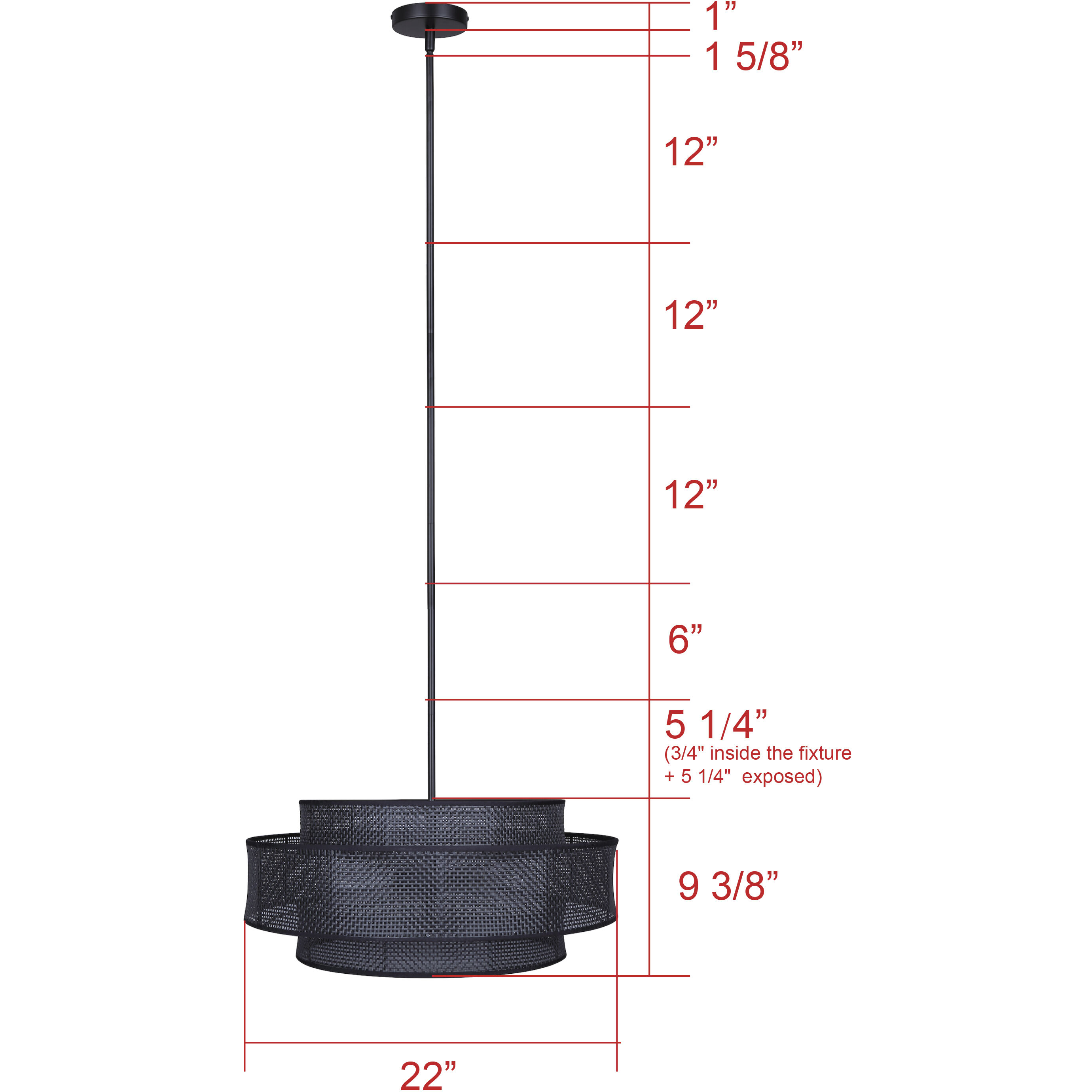 Bellamy 3 Light 22 inch Black Chandelier Ceiling Light in Black Rattan