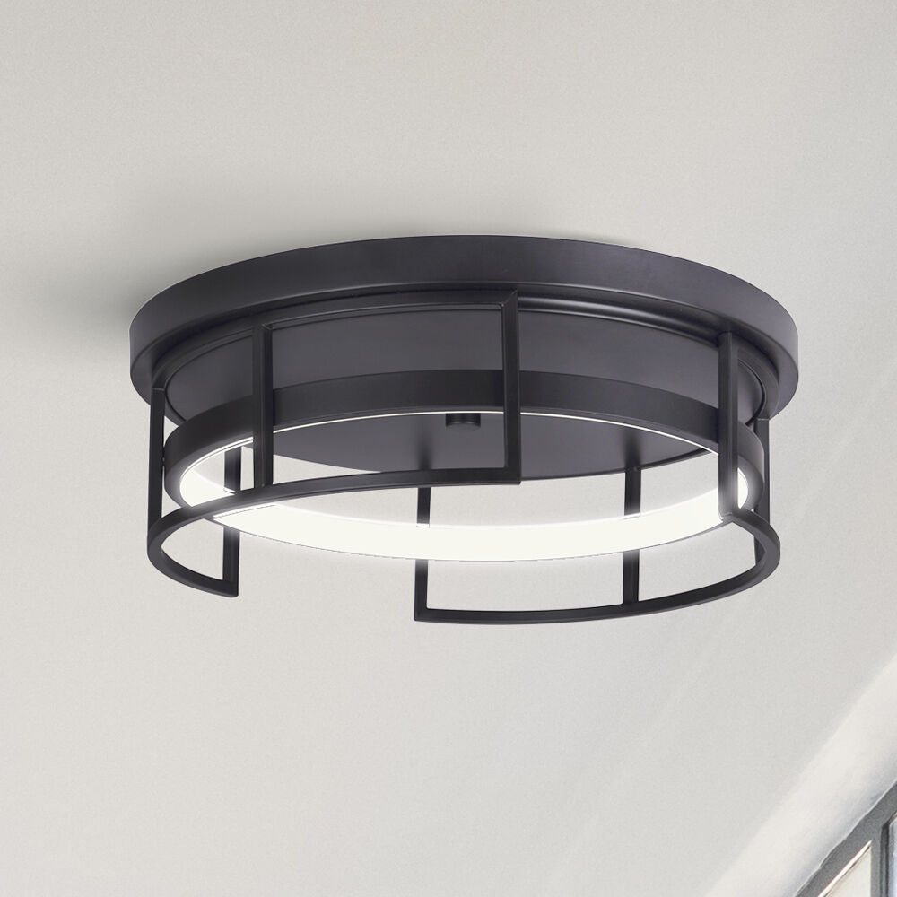 Amora LED 15 inch Matte Black Flush Mount Ceiling Light