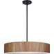 Dexter 4 Light 22 inch Black and Wood Pendant Ceiling Light in Faux Wood