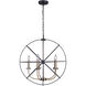 Madison 5 Light 25 inch Black And Gold Chandelier Ceiling Light