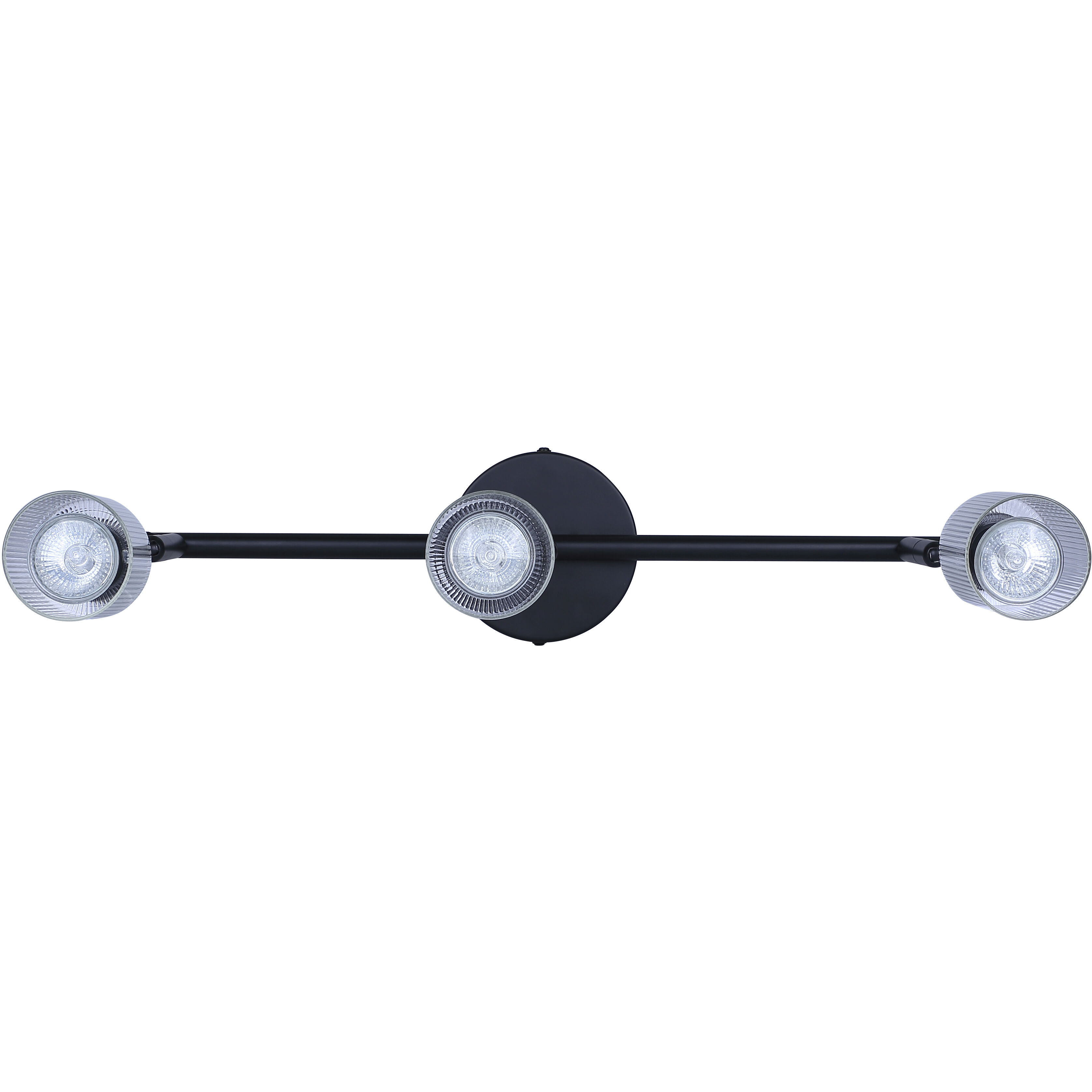 Owen 3 Light Black and Wood Track Lighting Ceiling Light