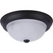Madison 2 Light 13 inch Matte Black Flush Mount Ceiling Light in Frosted Ribbed Glass