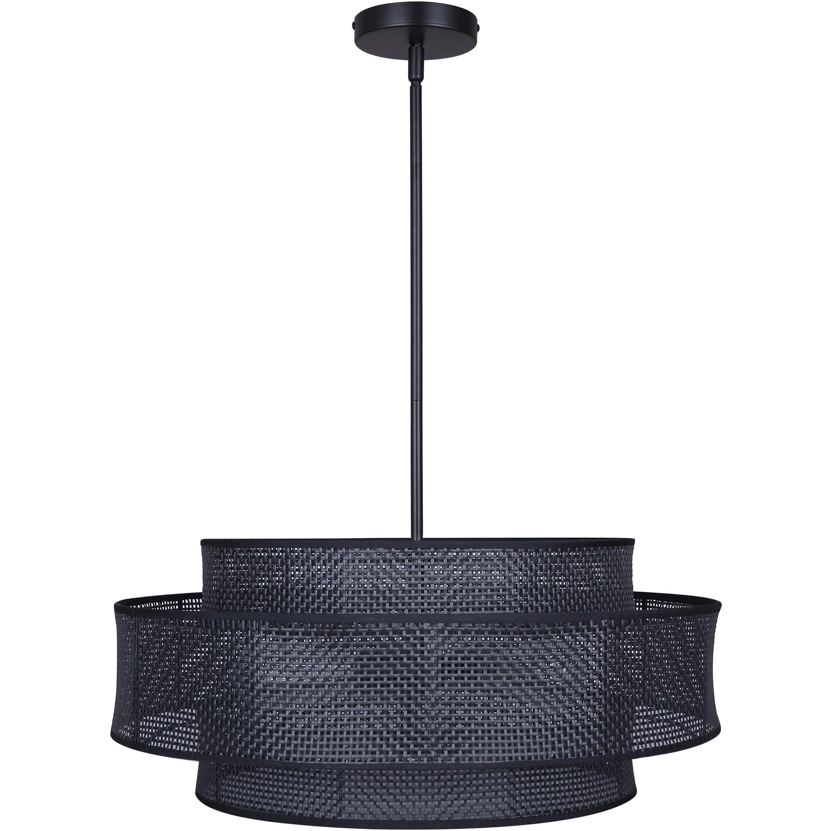 Bellamy 3 Light 22 inch Black Chandelier Ceiling Light in Black Rattan