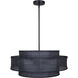 Bellamy 3 Light 22 inch Black Chandelier Ceiling Light in Black Rattan