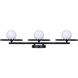 Payton 3 Light 28.5 inch Black Vanity Light Wall Light