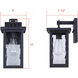 Shana 1 Light 12 inch Black Outdoor Wall Lantern